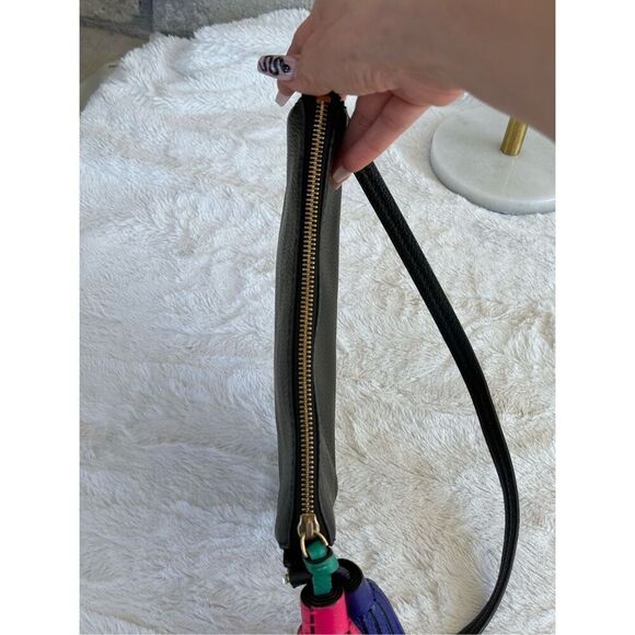 Kate Spade Black 100% Leather Crossbody Purse With Leather Tassels - Picture 6 of 15